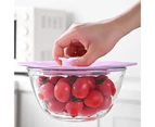 Anti Spill Cover Flower Design Flexible Anti-deformed Hanging Storage Space Saving Keep Freshness Silicone Food Grade Spill Stopper Lid for Pot-Purple M