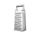 9 inch 4 Sides Vegetable Grater with Handle Sharp Blade Ergonomic Multi-functional Stainless Steel Parmesan Cheese Ginger Box Grater Kitchen Gadget-Silver