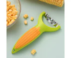 Manual Good Grip Corn Stripper with Ergonomic Handle Hanging Hole Cob Remover Stainless Steel Sharp Blade Corn Peeler Kitchen Gadget-Green