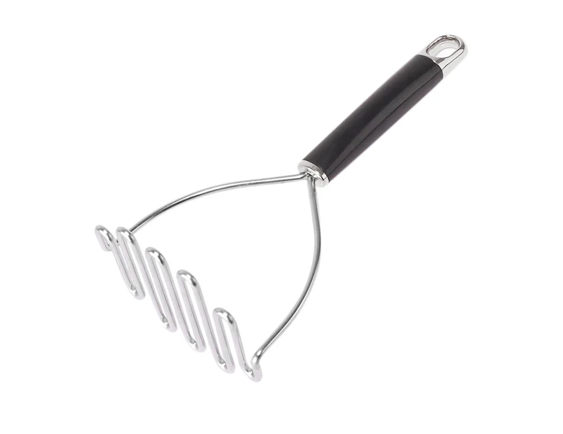 Potato Masher Wave Shape Heat Resistant Food Grade Large Gaps Press Non-Stick Easy to Clean Fruit Crusher for Kitchen-Silver