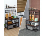 Kitchen Bakers Unit with Storage Shelves including 5 Hooks and Metal Mesh - Industrial Style