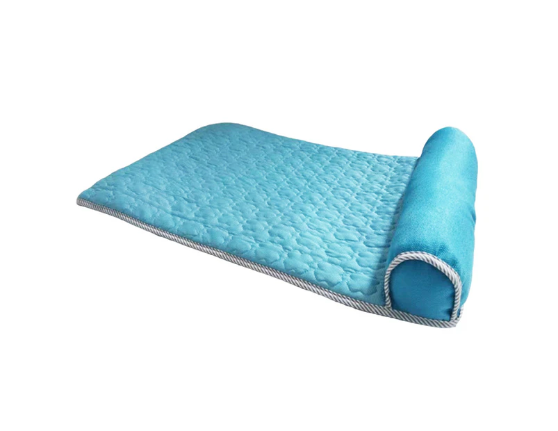 Pet Mat Breathable Comfortable Anti-Slip Breathable Soft Pet Cooling Mat for Home-Blue