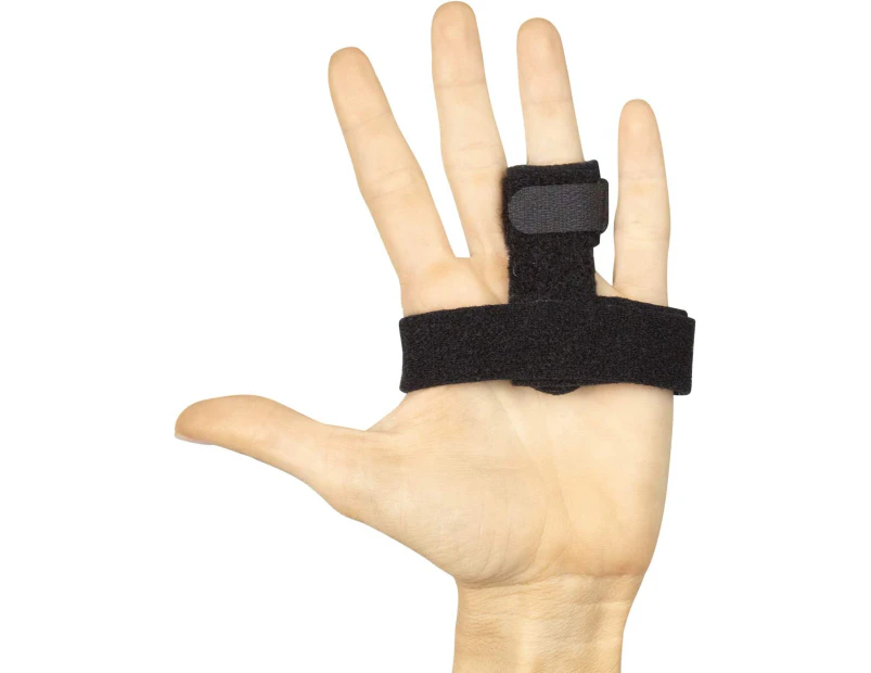 CYJustWill-Trigger Finger Splint Brace Middle, Pinky, Pointer, Ring and Thumb Support - Palm Strap Included - Straighten Curved or Broken Fingers - Adjust