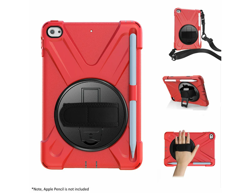 MCC Heavy Duty Hand Strap iPad Mini 5 Apple Shockproof Tough Case Cover [Red]