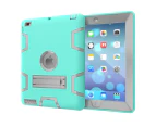 MCC Stylish Shockproof iPad mini 4 Case Cover Heavy Duty 3-in-1 Kids Apple [Light Blue+Grey]