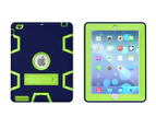 MCC Stylish Shockproof iPad mini 4 Case Cover Heavy Duty 3-in-1 Kids Apple [Grey+Light Blue]