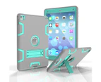 MCC Stylish Shockproof iPad Air 2 Case Cover Heavy Duty 3-in-1 Kids Apple [Blue+Green]