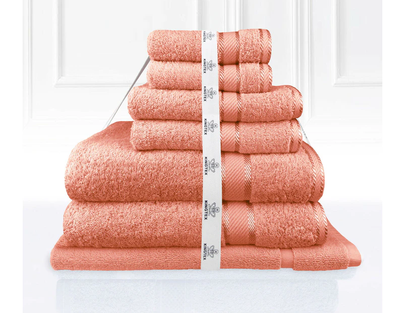 14 Piece Luxury Kingtex 100% Supreme Cotton Towel Set 100% Cotton Bath Towel Set Rust
