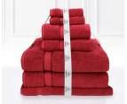 7 Piece Luxury Kingtex 100% Supreme Cotton Towel Set 100% Cotton Bath Towel Set Red