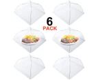Fly Hood, Set of 6 Food Covers,Fly Umbrella Food Cover,Perfect Fly Protection for Food,Fruit,Picnic,BBQ,45x45cm,White