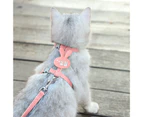 Vest Traction Rope Adjustable Soft Cute Cartoon Bear Cat Vest Harness for Outdoor-Pink