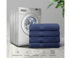 6pcs 650gsm Combed Cotton Luxury Bath Towel Set Extra Soft Absorbent Hotel Quality Navy