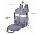 Luxury Baby Diaper Bag Nappy Backpack Waterproof Mummy Changing Bag Grey