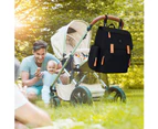 Multifunctional Baby Diaper Nappy Backpack Waterproof Mummy Changing Bag Black