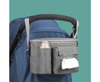 Baby Stroller Organiser Bag Mummy Pram Storage Buggy Storage Bottle Cup Holder Grey