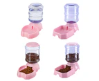 3.8L Automatic Pet Feeder Dog Cat Drinking Bowl Large Capacity Water Food Holder-Pink