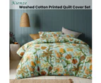 Accessorize Kienze Washed Cotton Printed Quilt Cover Set