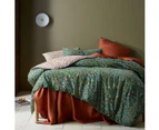 Accessorize Lisa Green Washed Cotton Printed Quilt Cover Set