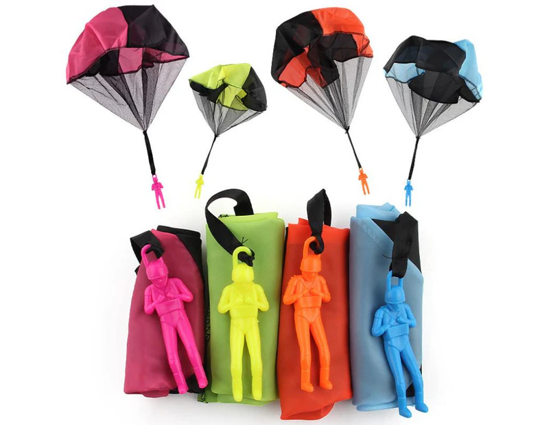 4 pcs Hand Throwing Mini Play Soldier Parachute Toys Prop Air parachutists throwing soldiers' parachutes indoor and outdoor sports