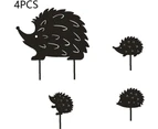4 Pack Garden Stakes Hedgehog Mom Hedgehog and Animal Stakes Garden Silhouettes Yard Art Decor Holiday Party Art Sign Lawn Paving.