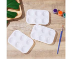 30 PCS White Plastic Paint Palettes 6 Well Rectangular Watercolor Palette Painting Tray for Painting Party, DIY Craft and Art Painting
