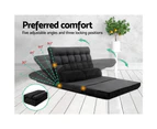Portable 2-seater Floor Folding Sofa Bed (Charcoal)