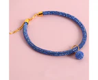 Cat Necklace Multi-color Dress-up Adjustable Fashion Pet Cat Dogs Rhinestone Collar with Pendant Pet Gift - Blue