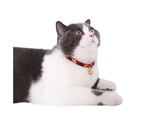 Pet Collar Chinese Style Decorative Skin Friendly Adjustable Cat Dogs Necklace Collar with Pendant Bell for Festival - Red 2