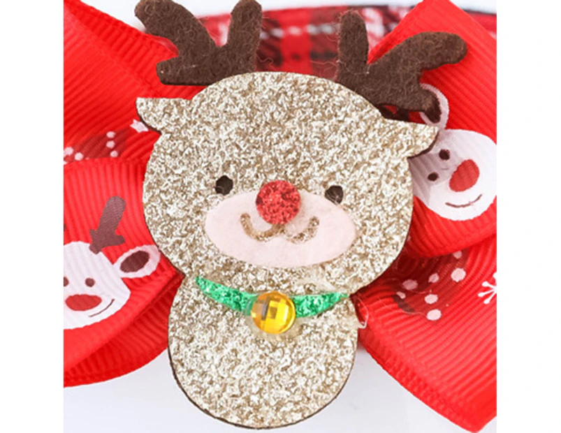 Pet Collar Christmas Elements Holiday Dress Up Adjustable Kitten Festival Decorative Collar Pet Supplies - Deer Pattern