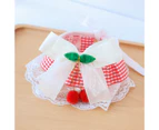 Cats Collar Plaid Pattern Dress-up Soft Pet Cats Dogs Bow Tie Collar for Festival - Red