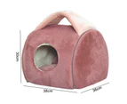 1 Set Pet Bed Super Soft Ultra-thick Fabric Enclosed Type Dog Sleeping Nest Pet Bed for Home - Red