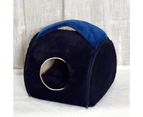 1 Set Pet Bed Super Soft Ultra-thick Fabric Enclosed Type Dog Sleeping Nest Pet Bed for Home - Navy Blue