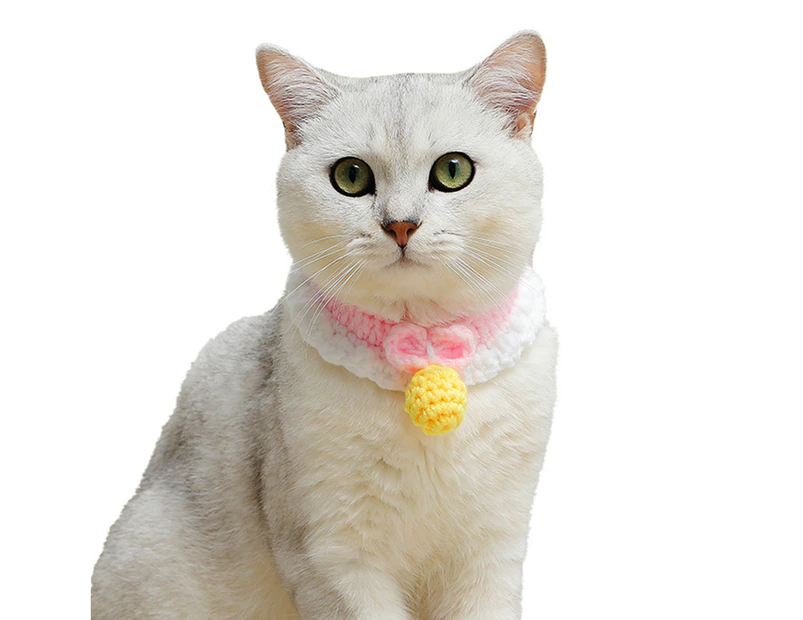 Dog Puppy Cat Cute Cotton Rope Collar Adjustable Necklace Neck Strap Pet Supply - Pink