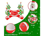 Giant Inflatable Christmas Tree Ring Toss Party Game Toys Kids Adults Family Stocking Stuffers  Supplies Favors(4 Score Santa Base, 4 Rings-Random Color)