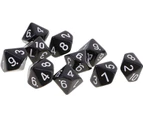 Yourandoll 10 PCS Polyhedral Dice D10 Dice Dice Game Dice for DND RPG Board Game Card Game (Black)