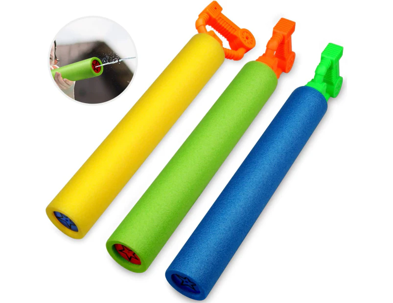 Water Guns Toys for Kids, 3Pack Foam Water Blaster Shooter Summer Fun Outdoor Swimming Pool Games Toys for Boys Girls Adults