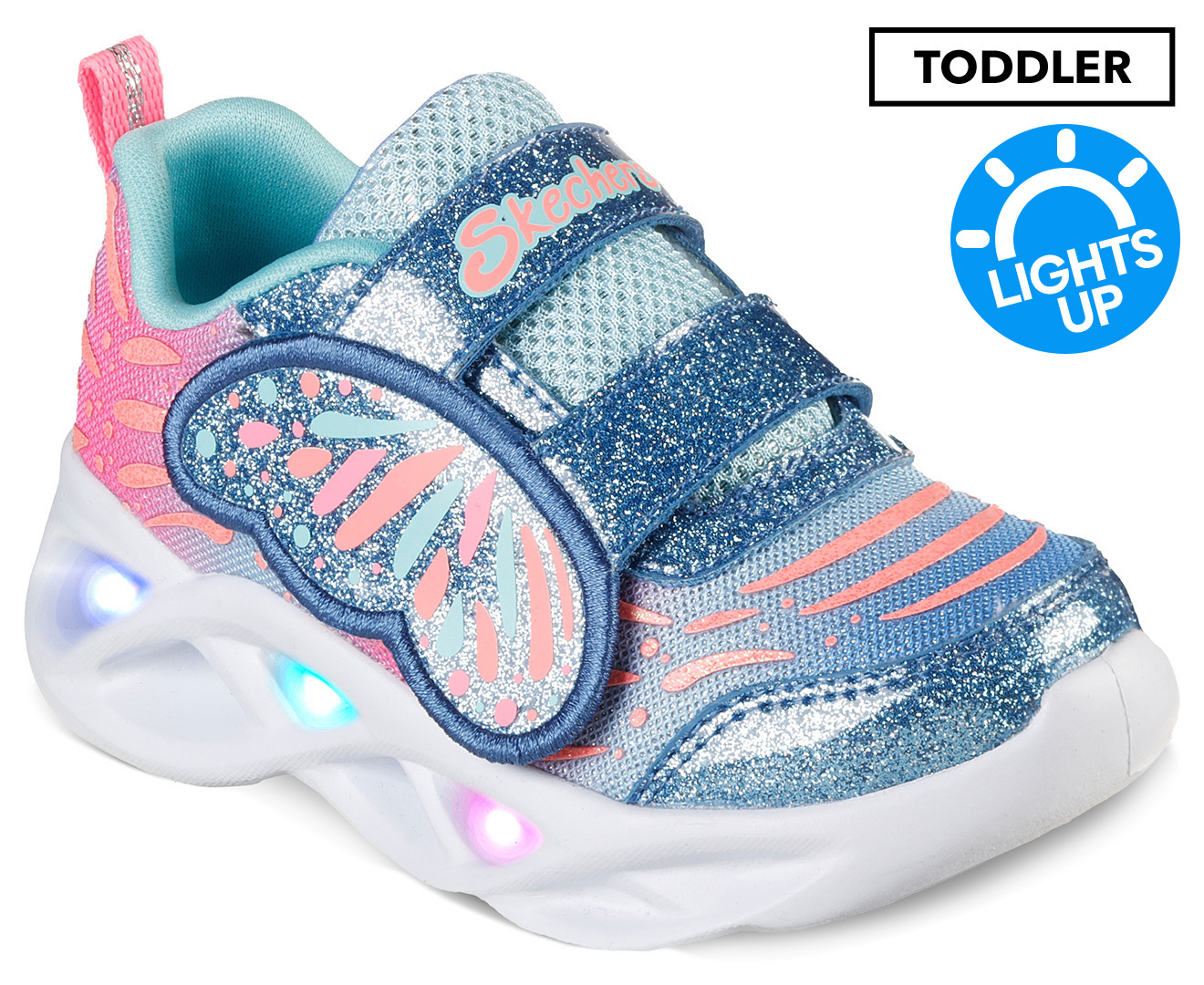 lanzamiento morir Pintura Skechers Toddler Girls' Twisty Brights Wingin It Light-Up Sneakers -  Blue/Turquoise | Www.catch.com.au