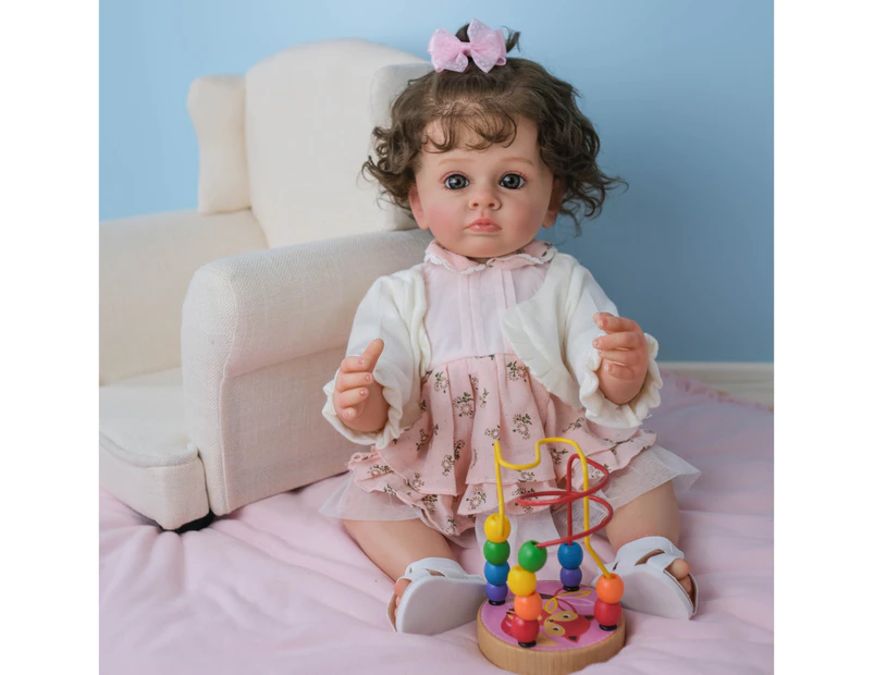 NPK 55CM Full body Silicone Soft Real Touch Lifelike Reborn Toddler Tutti  100% Handmade With Genesis Paint 3D Skin Rooted Hair