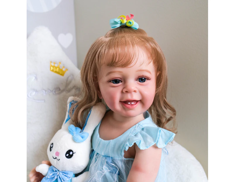 NPK 55CM Full Body Silicone Soft Touch Reborn Toddler Princeess Yannik Lifelike Handmade 3D Skin Multiple Layers Painting doll