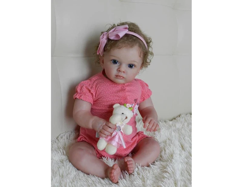 NPK 58CM Reborn Toddler Tutti Baby Girl Doll Soft Cuddly Cloth Body Lifelike 3D Skin Paint with Genesis Paint Art Doll