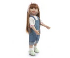 18inch cst doll girls our dolls generation 45CM full body silicone long brown hair pincess toy reborn toddler doll Xmas Gift