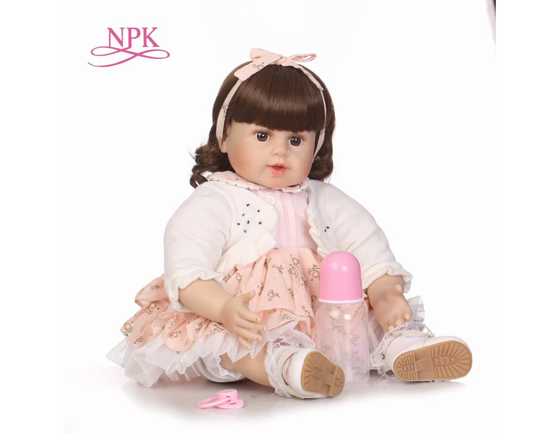 NPK 22Inch Reborn Baby Girls Doll soft cloth body Vinyl Newborn Baby Lifelike Silicone Sleeping Dolls Realistic Girl Babydoll