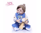 NPK 22''Full body Silicone bebes reborn Baby Doll painted Reborn Babies Lifelike Girl's toys Body For Kids Christmas  boneca