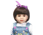 NPK 24&quot; 60cm reborn babies girl silicone dolls reborn lifelike bebe newborn princess dolls with fashion denim skirt