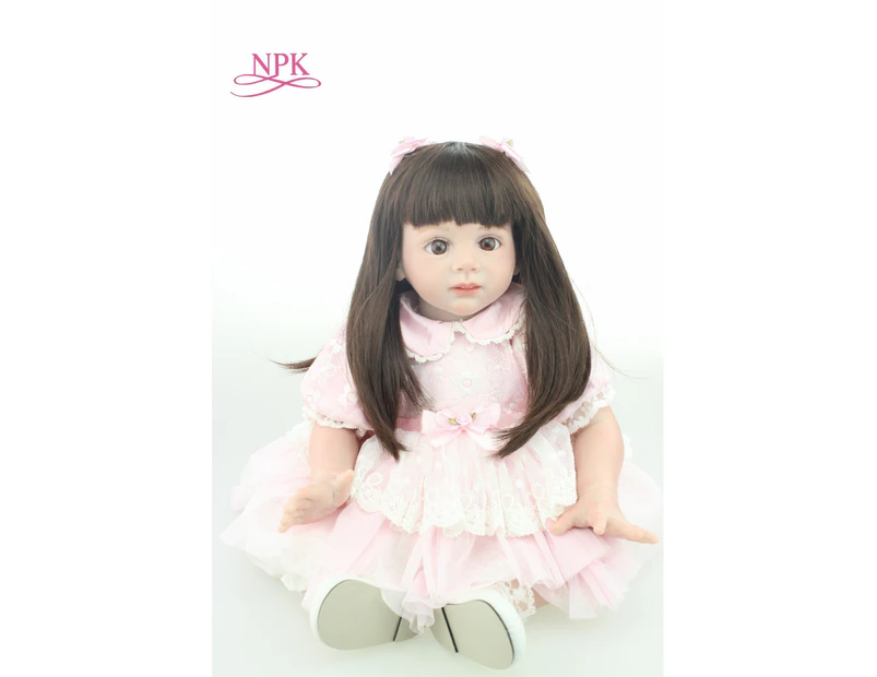 NPK 60cm Reborn Doll Soft Vinyl Stuffed Body Lifelike Bebes Reborn Bonecas Children Playing Toy Birthday Xmas Gift dolls house