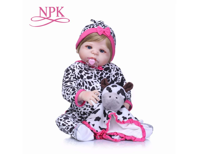 NPK Realistic About 23&quot; Handmade full silicone Lifelike Newborn Baby Doll Reborn Soft Silicone Vinyl Gift for Girls