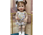NPK 55CM Already Painted Finished Reborn Toddler Girl Doll Full Body Soft Silicone Vinyl  3D Skin Visible Veins