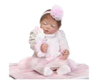 50CM pink sleeping bebe doll reborn baby soft silicone cuddly baby doll hand rooted hair adorable real newborn baby