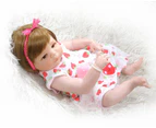 56CM bebe doll reborn baby sweet  newborn girl victoria full body silicone Bath toy  hand detailed paiting pinky skin