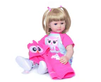 NPK 60CM baby girl doll Boneca Reborn toddler Soft Silicone cloth body Lifelike Bebe doll Reborn two hair colors toy